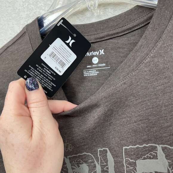 Hurley Welcome to Paradise Brown Short Sleeve Graphic Tee Mens Small NEW - Picture 2 of 4